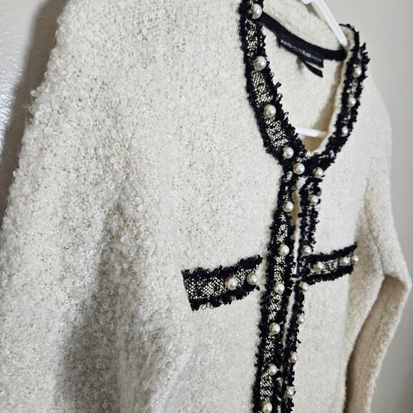 White House Black Market Pearl Detail Cardigan Sweater Sz XS - Picture 3 of 13
